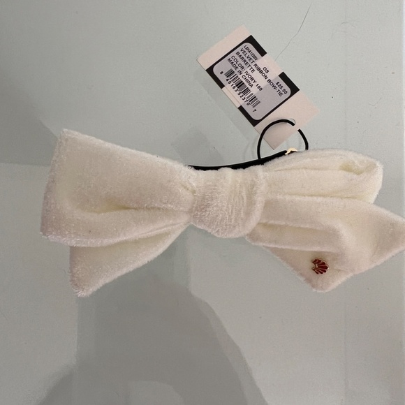 LELE SADOUGHI Ivory Velvet Ribbon Bow Tie Barrette main image 7